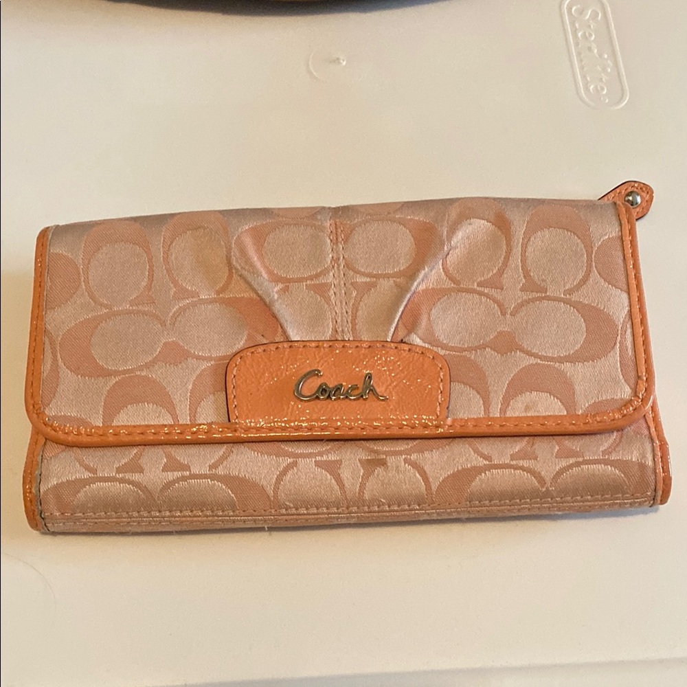 Coach Tan and Orange Wallet
